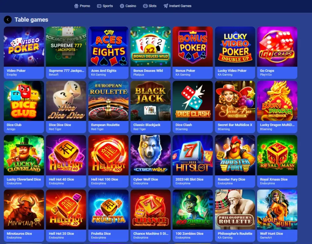 DK88 Casino Table Games & Instant Win